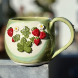 Mug en porcelaine "Fraises des bois" 3dl