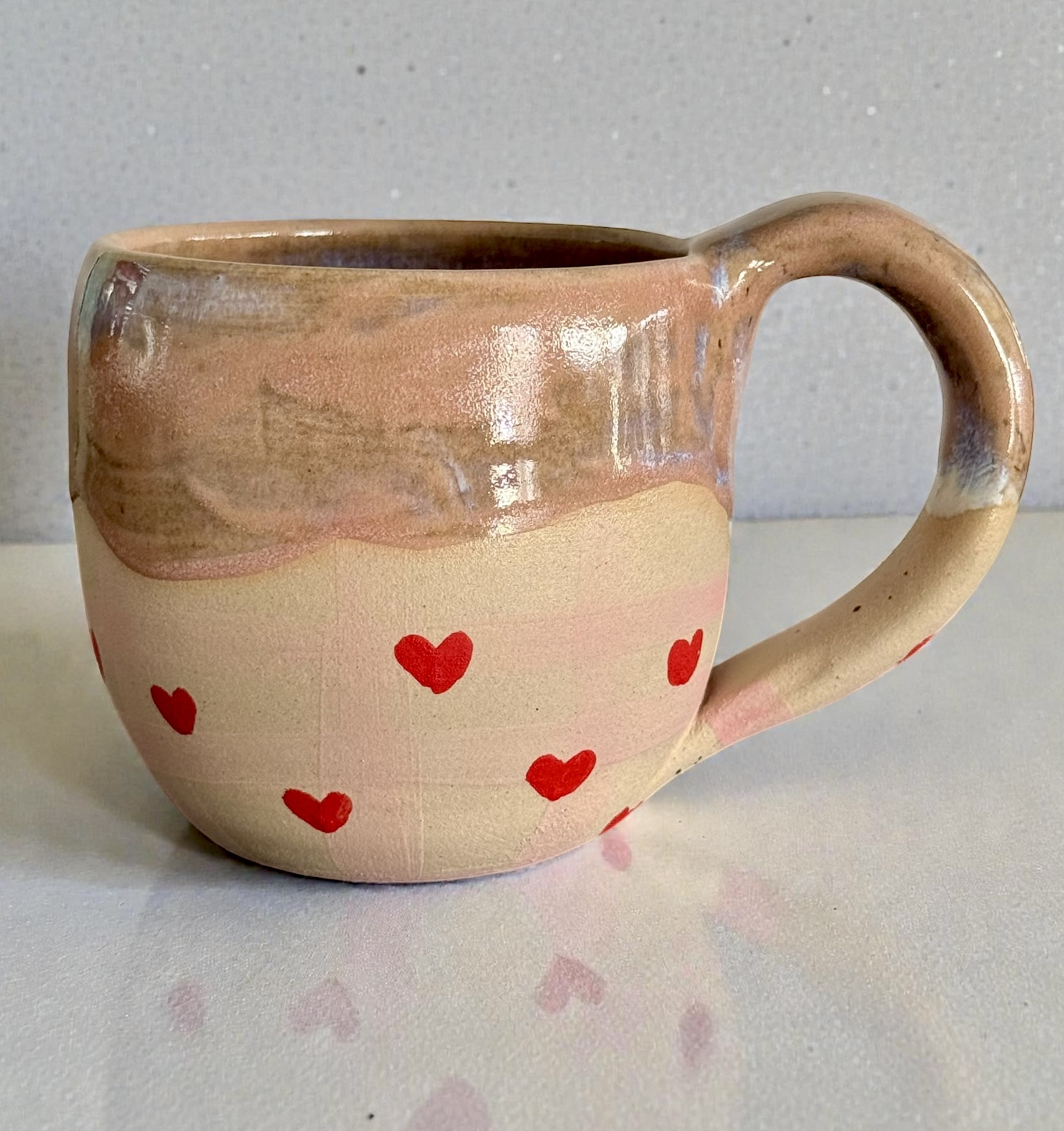 Mug Coeurs quadrillés 3,5dl